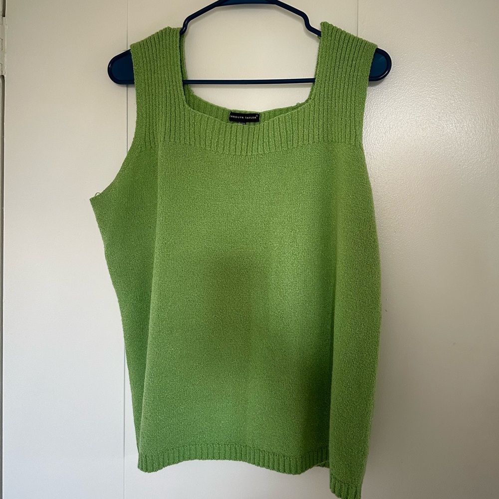 Carolyn Taylor Green Sweater Tank Top XL – Cozy Meets Chic